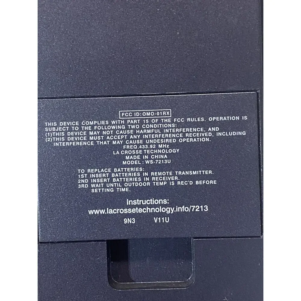 La Crosse Technology WS-7212U Weather Display Remote Power Tested